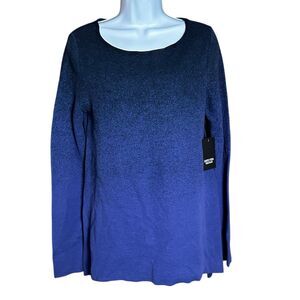 Simply Vera Wang Long Sleeve Dark Blue Sweater /Top Metallic‎ Glitter Size Small